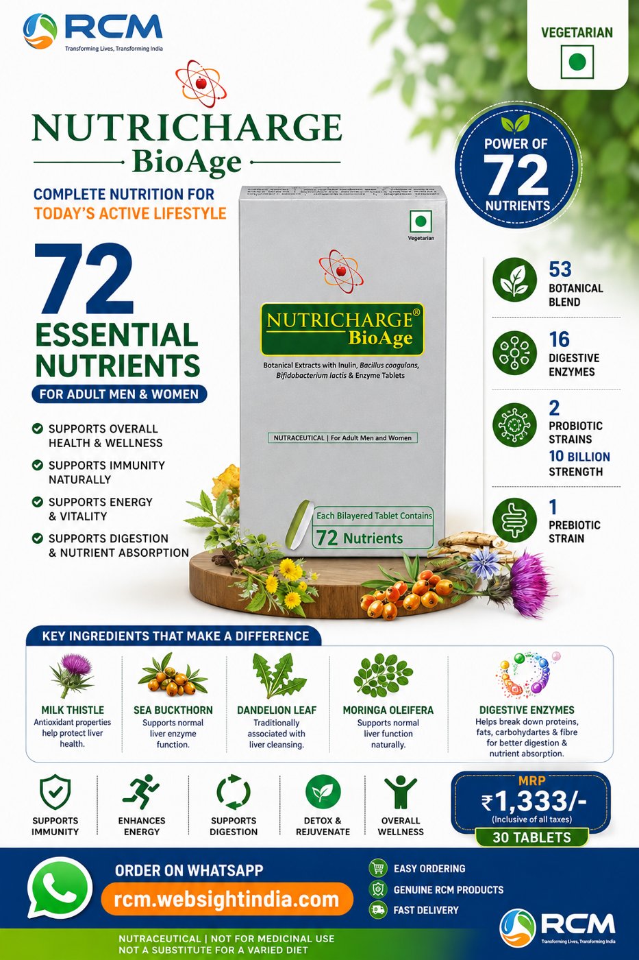 Nutricharge BioAge product brochure